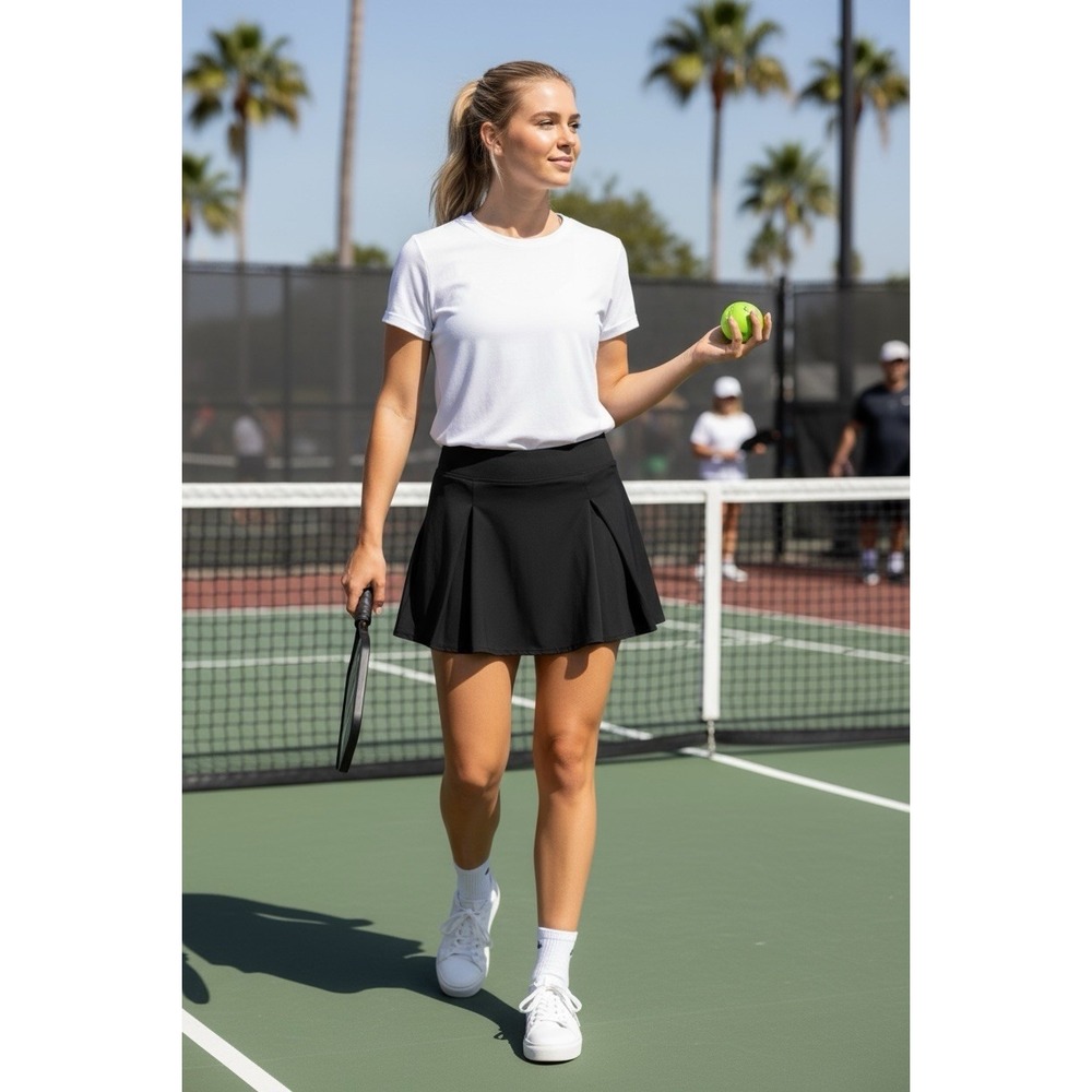 Year of Ours Black Pleated Golf Tennis Pickleball Club Tennis Skort Skirt MEDIUM